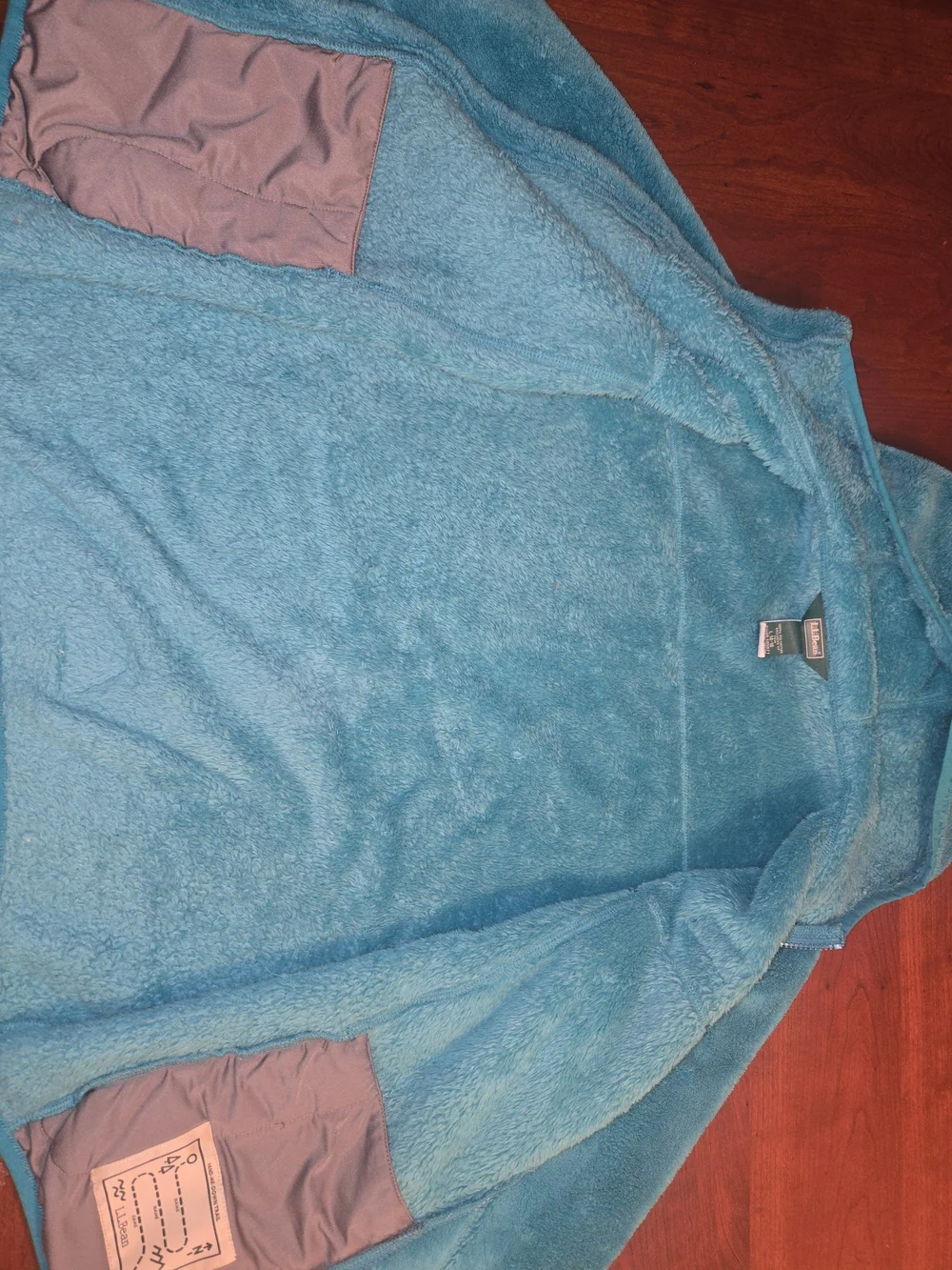 L.L.Bean Teal Plush Hooded Fleece Jacket